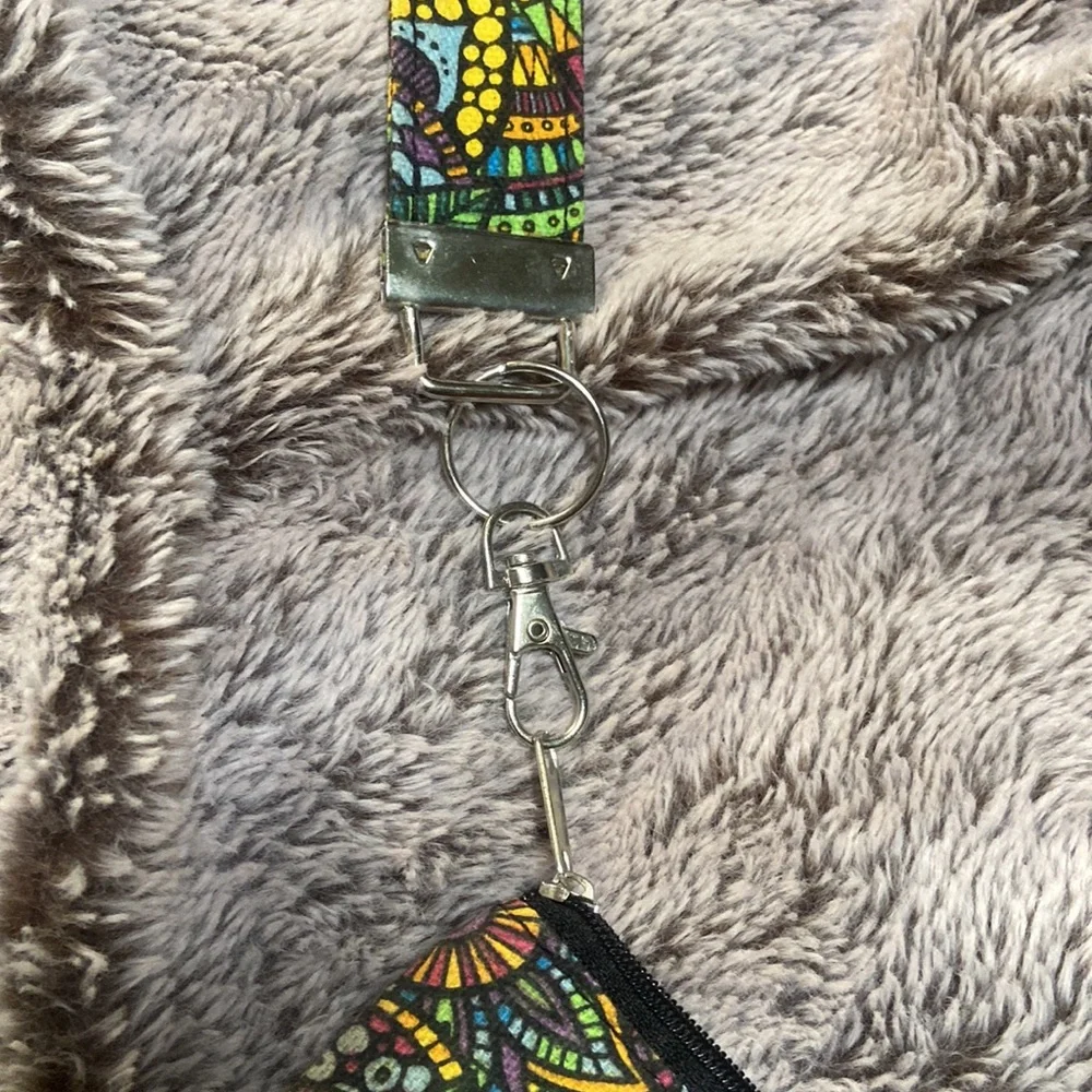 Colorful coin purse with wristlet